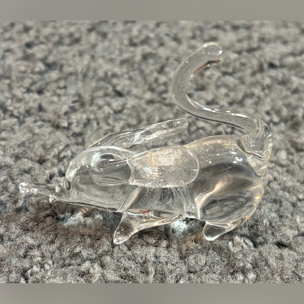 Mini Clear Glass Mouse Figurine 2.5”